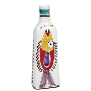 Bottiglia artigianale argilla bianca siciliana Folk pesce BT717CFK Bottiglia artigianale argilla bianca siciliana Folk pesce BT717CFK